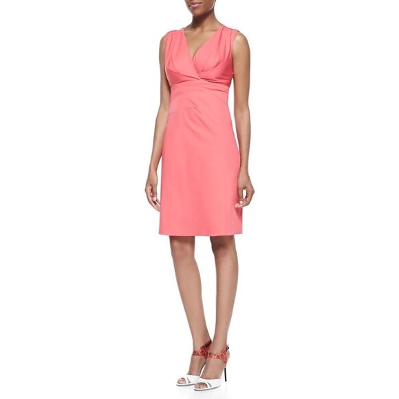 Elie Tahari Coral Empire Waist v Neck Dress Small - Picture 16 of 16